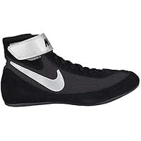 تصویر کفش‌های کشتی مردانه نایک اسپیدسوئیپ VII، مشکی/سفید مشکی، 14 Nike Men's Speedsweep VII Wrestling Shoes, Black/White Black, 14