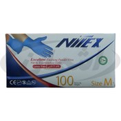 تصویر دستکش بدون پودر لاتکس 100 عددی سایز متوسط 