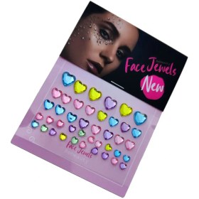 تصویر نگین میکاپ رنگی طرح قلب کد 07 