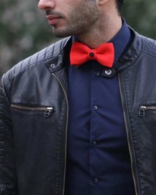 تصویر پاپیون مردانه کنفی قرمز Happy Bowtie 