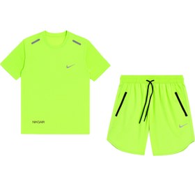 تصویر ست تیشرت شلوارک نایک فسفری 