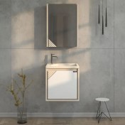 تصویر ست کابینت و روشویی آلکا مدل 2045 به همراه آینه باکس دار 