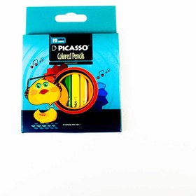 تصویر مداد رنگی 12 رنگ کوتاه پیکاسو طرح جوجه 