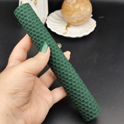 تصویر شمع موم عسلی سبز یشمی کد 9163 