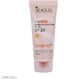 تصویر کرم ضدآفتاب رنگی سی‌گل، 30 SPF، مدل Sunpro، مناسب انواع پوست تنالیته رنگ روشن و حجم 40 میلی‌لیتر، محافظت کننده در برابر اشعه UVA 