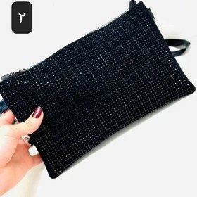 تصویر کیف مجلسی زنانه تمام نگین بغلی 