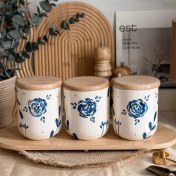 تصویر بانکه سرامیکی گل آبی 