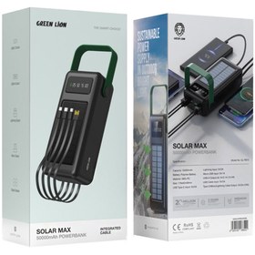 تصویر پاوربانک خورشیدی 50000 میلی آمپر گرین لاین مدل GNSLRPB50K Green Lion Solar Max 50000mAh Powerbank GNSLRPB50K