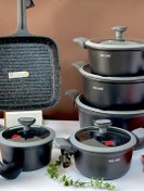 تصویر سرویس قابلمه گرانیتی کف چدن گریبلون آلمان 