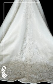 تصویر لباس عروس ماهی دو دامنه 