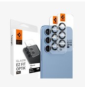 تصویر محافظ لنز دوربین GALAXY S25 LENS GLASS نصب آسان GLAS.TR EZ FIT OPTIK PRO 2 قطعه سیاه Spigen 