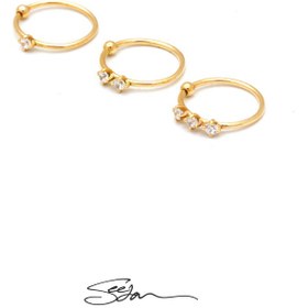 تصویر پیرسینگ طلا نگین دار 