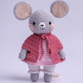 تصویر عروسک بافتنی موش مدل رازمند کد 98 
