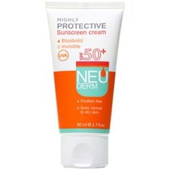 تصویر کرم ضد آفتاب بژ تیره هایلی پروتکتیو نئودرم 50 میلی لیتر NEUDERM Highly Protective Sunscreen Cream Max tinted SPF50+ 50ML