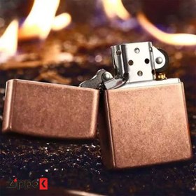 تصویر فندک اورجینال بنزینی زیپو مدل Zippo 301FB-ANTIQUE COPPER Zippo 301FB-ANTIQUE COPPER