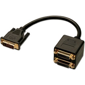 تصویر کابل تبدیل 1 به 2 پورت DVI DVI Splitter DVI-D Male to 2 x DVI-D Female