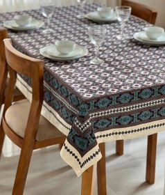 تصویر رومیزی ضد لک مخمل کوبیده - 8 نفره tablecloth