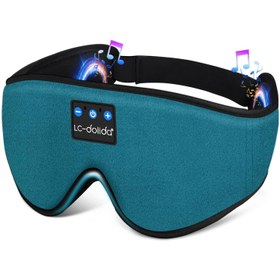 تصویر ماساژور چشم و هدفون خواب LC-Dolida 3D LC-Dolida Sleep Headphones 3D Cyan