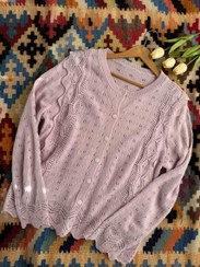 تصویر ژاکت بافت زنانه مدل پروانه - یاسی 