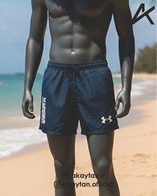 تصویر مایو ورزشی با پارچه مموری صادراتی چاپی - سرمه ای / XXL swimsuit