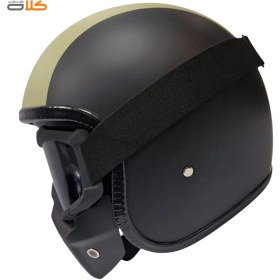 تصویر کلاه کاسکت وسپایی فیس دار TGR مشکی سبز TGR BLACK Green Vespa Helmet with Face