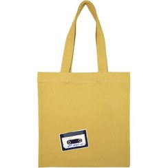 تصویر توتبگ کتان خردلی نوارکاست 