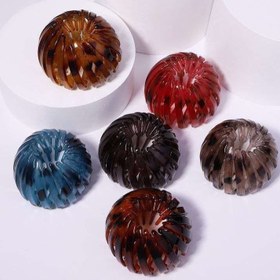 تصویر کلیپس مو گوجه ای چنگکی طرح پلنگی و شمعی 