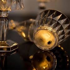 تصویر چراغ دکوری کریستالی LED باتری‌خور رومیزی | آباژور تزئینی کوچک 