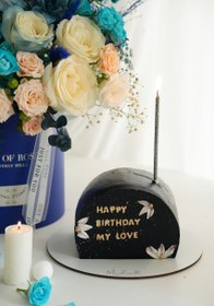 تصویر ست گل و کیک سرمه ای 