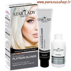 تصویر کرم پلاتینه بی رنگ کننده مو استارلیدی مدل Platinum Blonde 