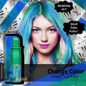 تصویر اسپری رنگ مو موقت حجم 150میل مورفوس Blue Sky Morfose Hair Color Spray 150ml