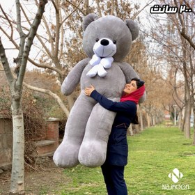تصویر عروسک خرس طوسی با ارسال رایگان در 5 سایز 