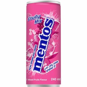 تصویر نوشیدنی پالپ دار هلندی منتوس mentos مدل Fruity Mix با طعم میکس میوه های قرمز 240 میل 