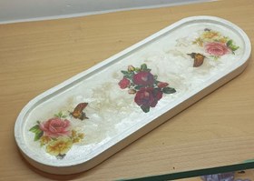 تصویر سینی بیضی چوب و رزین 69571 