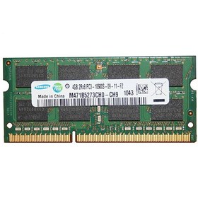 تصویر رم لپ تاپ سامسونگ 4GB مدل DDR3 باس 1333MHZ/10600 چین CN M471B5273CH0-CH9 1108 تایمینگ CL9 
