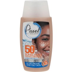 تصویر کرم ضد آفتاب پیکسل رنگی مناسب پوست چرب و جوش دار SPF50 بژ طلایی حجم 50 میل Pixxle Sunscreen Cream Tinted For Acne Prone And Oily Skin 50ml