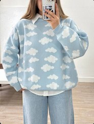 تصویر بلوز بافت ابری وارداتی ترانوا 