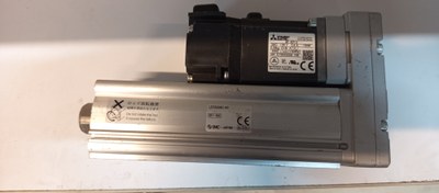 تصویر جک برقی سرو کنترل SMC LEY25S6C-50 SMC LEY25S6C-50 coupled by mitsubishi servo motor HF-KP13