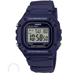 تصویر ساعت مچی دیجیتال کاسیو مدل W-218H-2AVDF ضد آب با بند رزین 