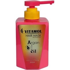 تصویر ماسک مو چند ضلعی آرگان داخل حمام ویتامول Vitamol Hair Mask In The Bath Room