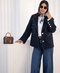 تصویر کت amaya سورمه ای 