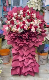 تصویر دسته گل ایستاده رز کد 512 