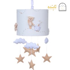 تصویر لوستر کودک هپی فرندز طرح خرس و خرگوش آویزدار 