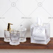تصویر ست کریستالی خط دار سرویس بهداشتی 