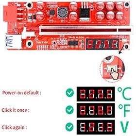 تصویر رایزر کارت گرافیک تبدیل PCI EXPRESS X1 به X16 مدل 10 خازن 7sh_V013-PRO 