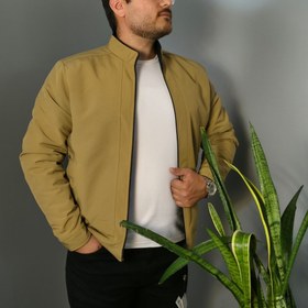 تصویر کاپشن 2 روی زمستانه مردانه رنگ مشکی و خردلی طرح اسپرت کد9993 