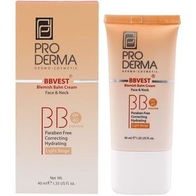 تصویر بی بی کرم SPF40 پرودرما مناسب پوست های چرب و جوشدار 40 میلی لیتر - رنگ: بژ روشن ProDerma BBVest Blemish Balm Cream SPF40 40 ml