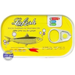 تصویر کنسرو ماهی ساردین فلفلی لافیش 125 گرم Lafish 00949