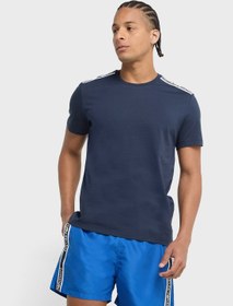 تصویر تی‌شرت گردن گرد با لوگوی لباس ساحلی برند Emporio Armani Beachwear Logo Crew Neck T-Shirt