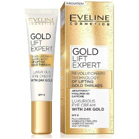 تصویر کرم لیفتینگ دور چشم طلا 15میل اولاین Eveline Gold Lift Expert Eye Cream 15ml